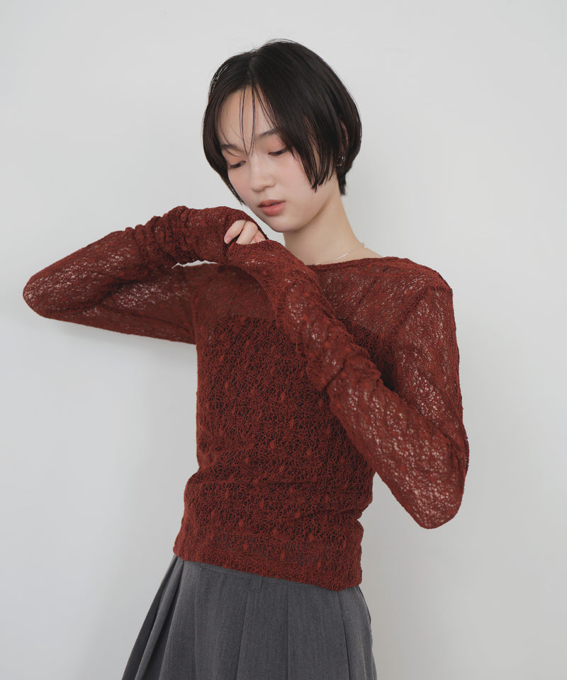 シアーレースバックオープントップス – LIAN