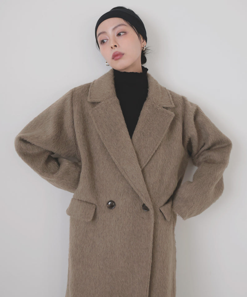 シャギーダブルロングコート