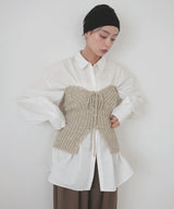 レースアップニットビスチェ