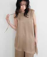 サテンアシメブラウス