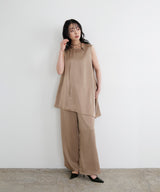 サテンアシメブラウス