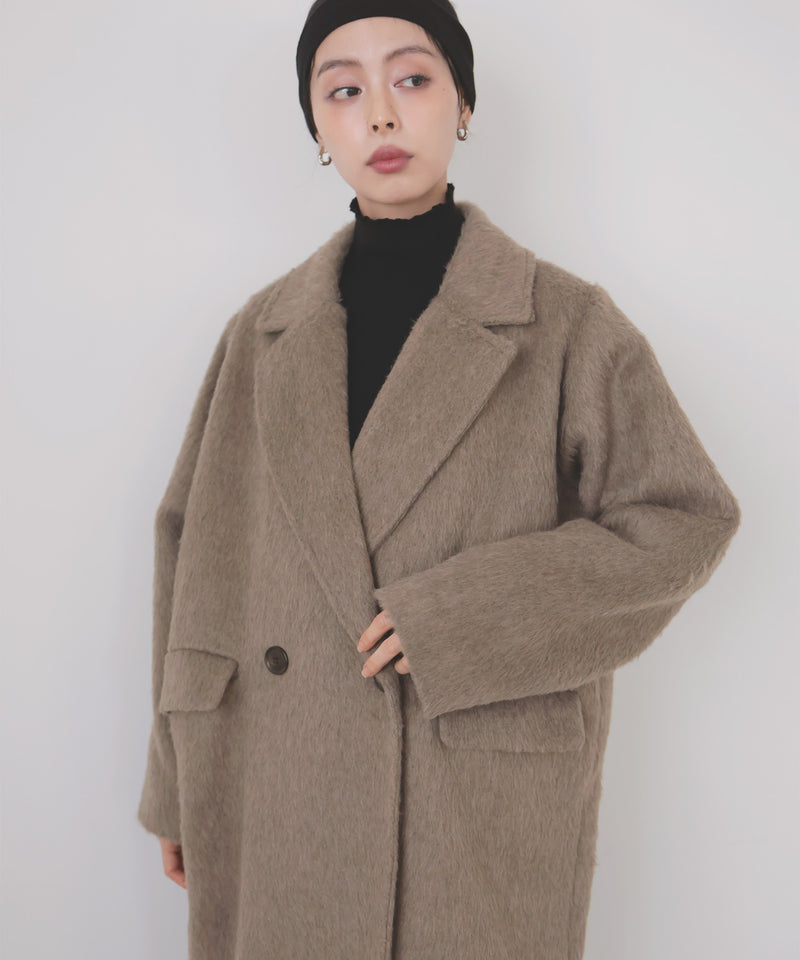 シャギーダブルロングコート