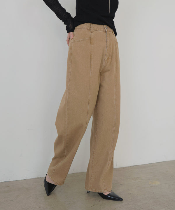センターラインストレートデニムパンツ