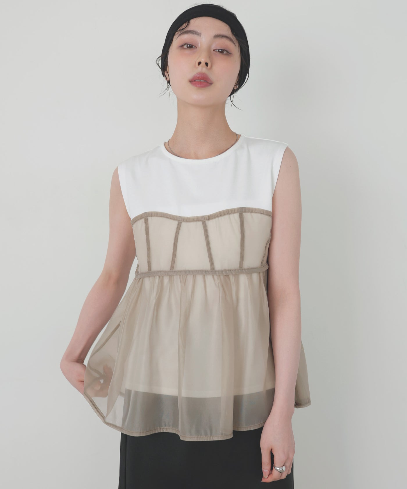 ANDRESDツイステッドビスチェレイヤードトップス twisted bustier layered tops / ツイステッドビスチェ