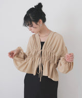 【一部予約商品】【mayu × LIAN】ダブルリボンシャーリングブラウス