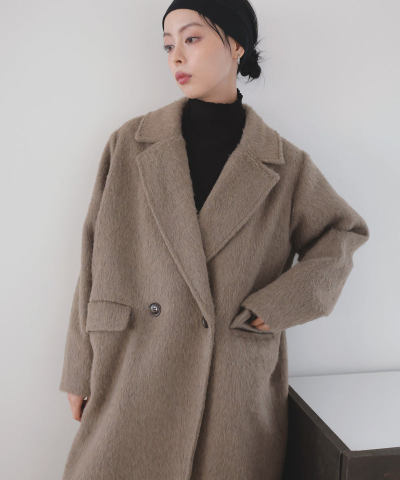 シャギーダブルロングコート