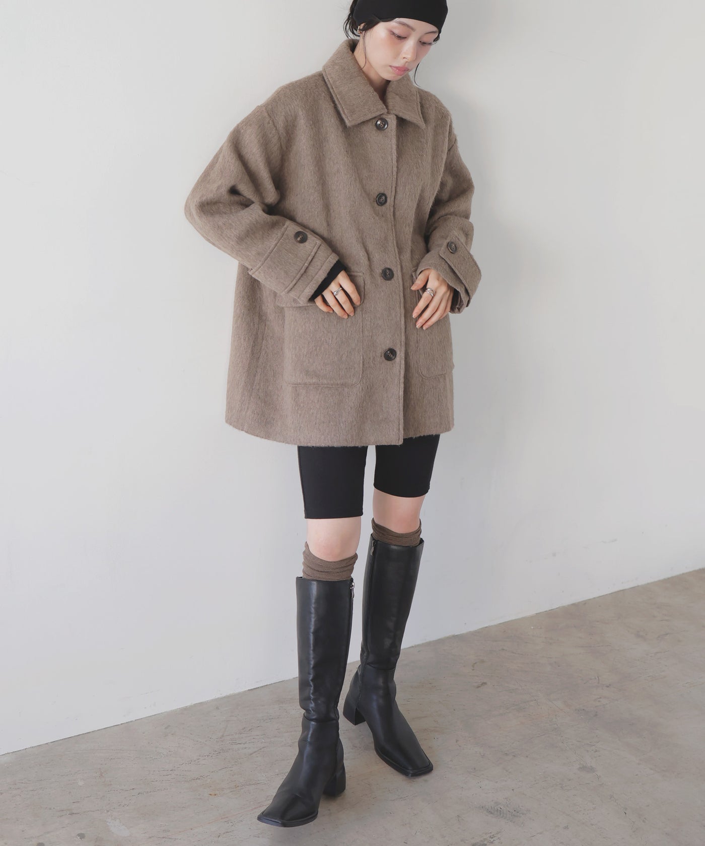 ステンカラーシャギージャケットコート – LIAN