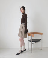 【セットアップ対応】ハイウエストタックハーフパンツ
