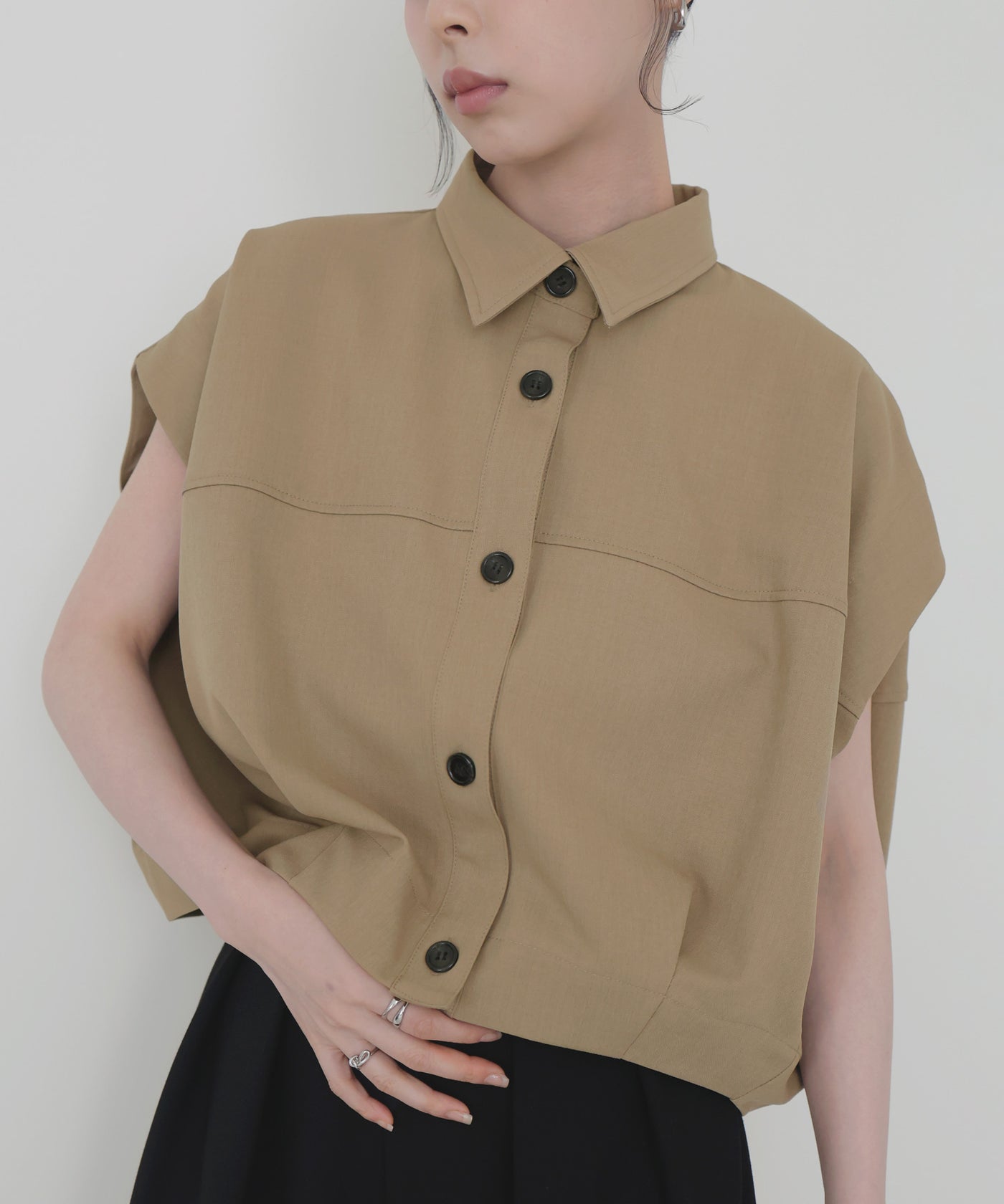 初出品用 一部予約商品【セットアップ対応】フレンチスリーブボックスシャツ – LIAN