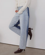 ストレートバイカラーデニムパンツ