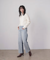 ストレートバイカラーデニムパンツ