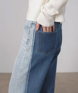 ストレートバイカラーデニムパンツ