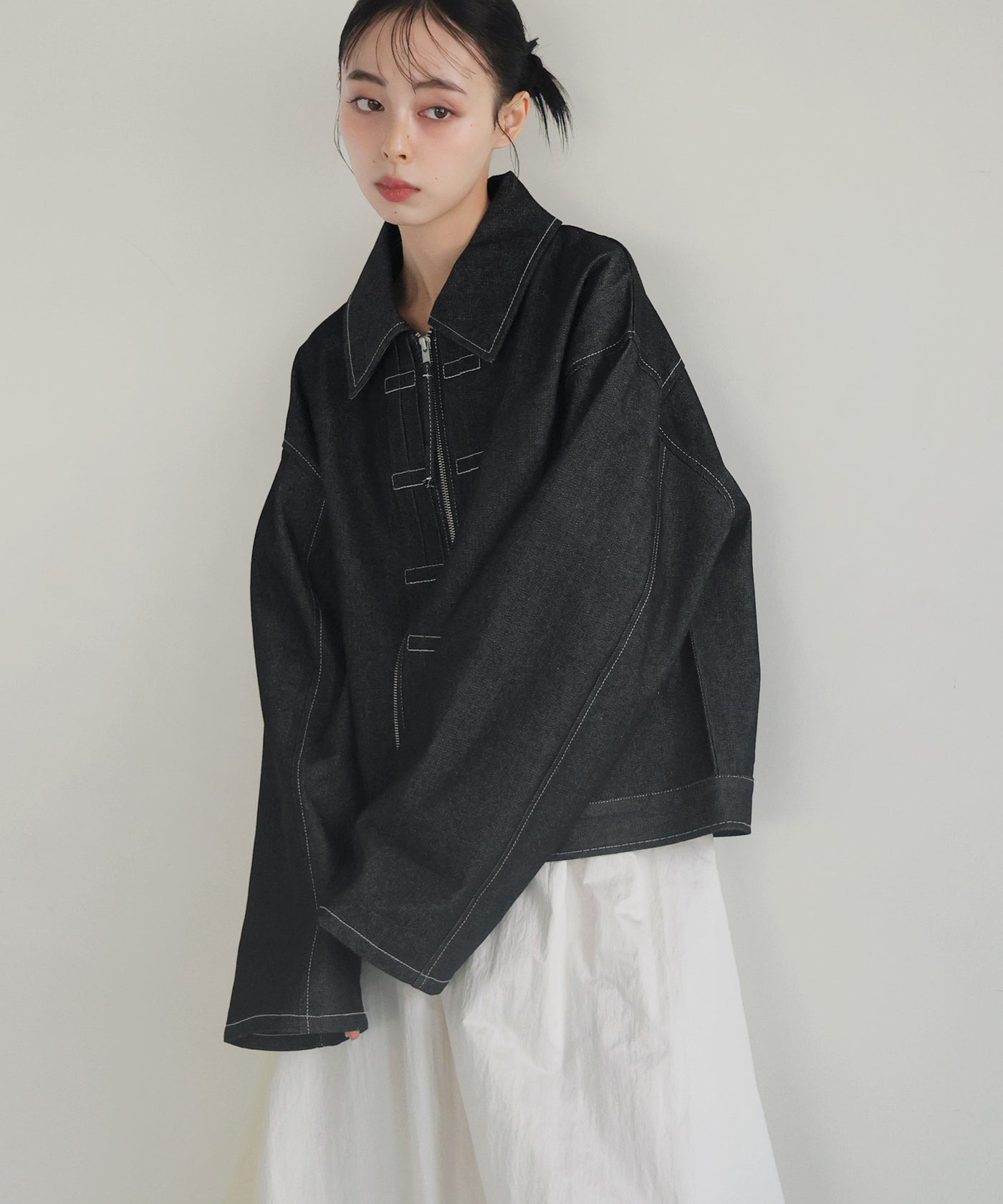 ステッチデザインビックデニムジャケット – LIAN