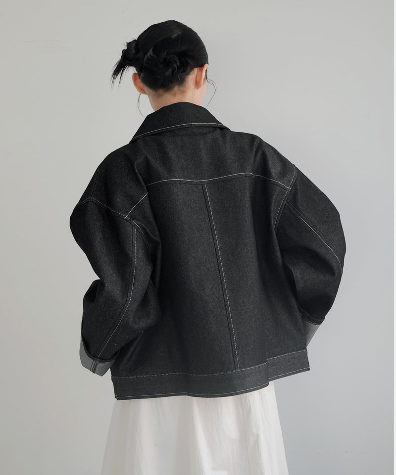 【9月上旬予約商品】ステッチデザインビックデニムジャケット