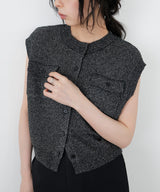 ポケットデザインニットベスト