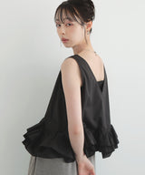 【7月下旬予約商品】2wayフリルヘムノースリブラウス