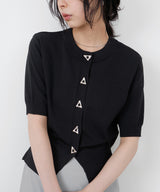 ニュアンスメタルボタンカーディガン