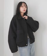【10月下旬予約商品】　【ayu×LIAN】ステンカラーカールシャギーブルゾン