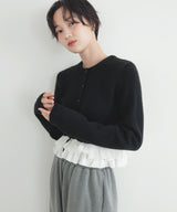 【9月中旬予約商品】２WAYフリルドッキングカーディガン