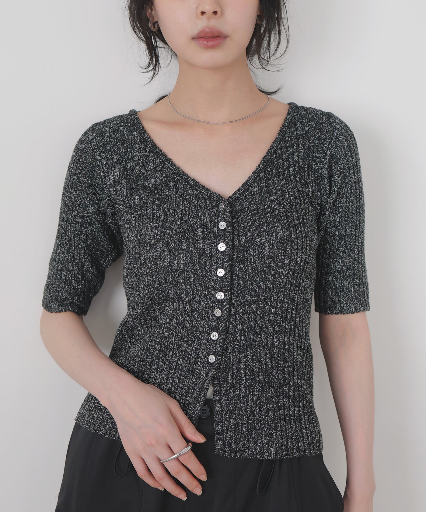 ky72【超美品】LEONARDFASHION Vネックサマーカーディガン LL サマーブークレVネックカーディガン – LIAN
