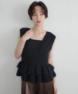 ２WAYモヘアフリルニットベスト