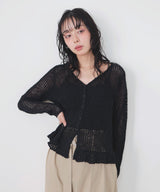 Vネックメッシュカーディガン