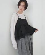 【8月上旬予約販売/セットアップ対応】レースヘムキャミビスチェ