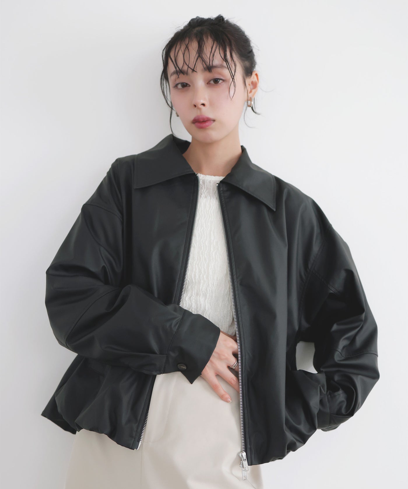 フェイクレザーバルーンジャケット – LIAN