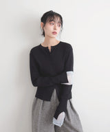 カフシアーバイカラーカーデ