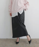 ウォッシャブルフェイクレザーナロースカート