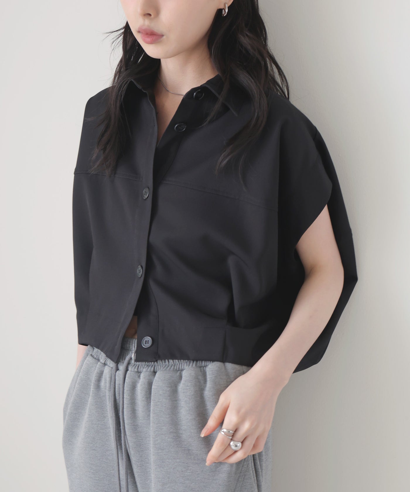 一部予約商品【セットアップ対応】フレンチスリーブボックスシャツ – LIAN