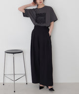 ツータックドレープワイドパンツ