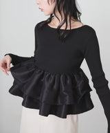 【3月上旬予約商品】【mayu × LIAN】シャイニーフリルニット