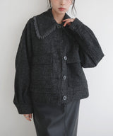 【10月中旬予約商品】ネップヘリンボーンビッグカラージャケット