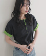 バイカラーヘンリーネックＴシャツ