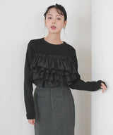 【12月上旬予約商品】フリルビスチェニットプルオーバー