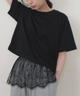 【UVカット＆接触冷感】レースレイヤードTシャツ
