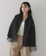 【9月上旬予約商品】ステッチデザインビックデニムジャケット