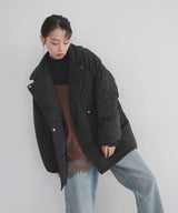 タフタテーラードダウンジャケット