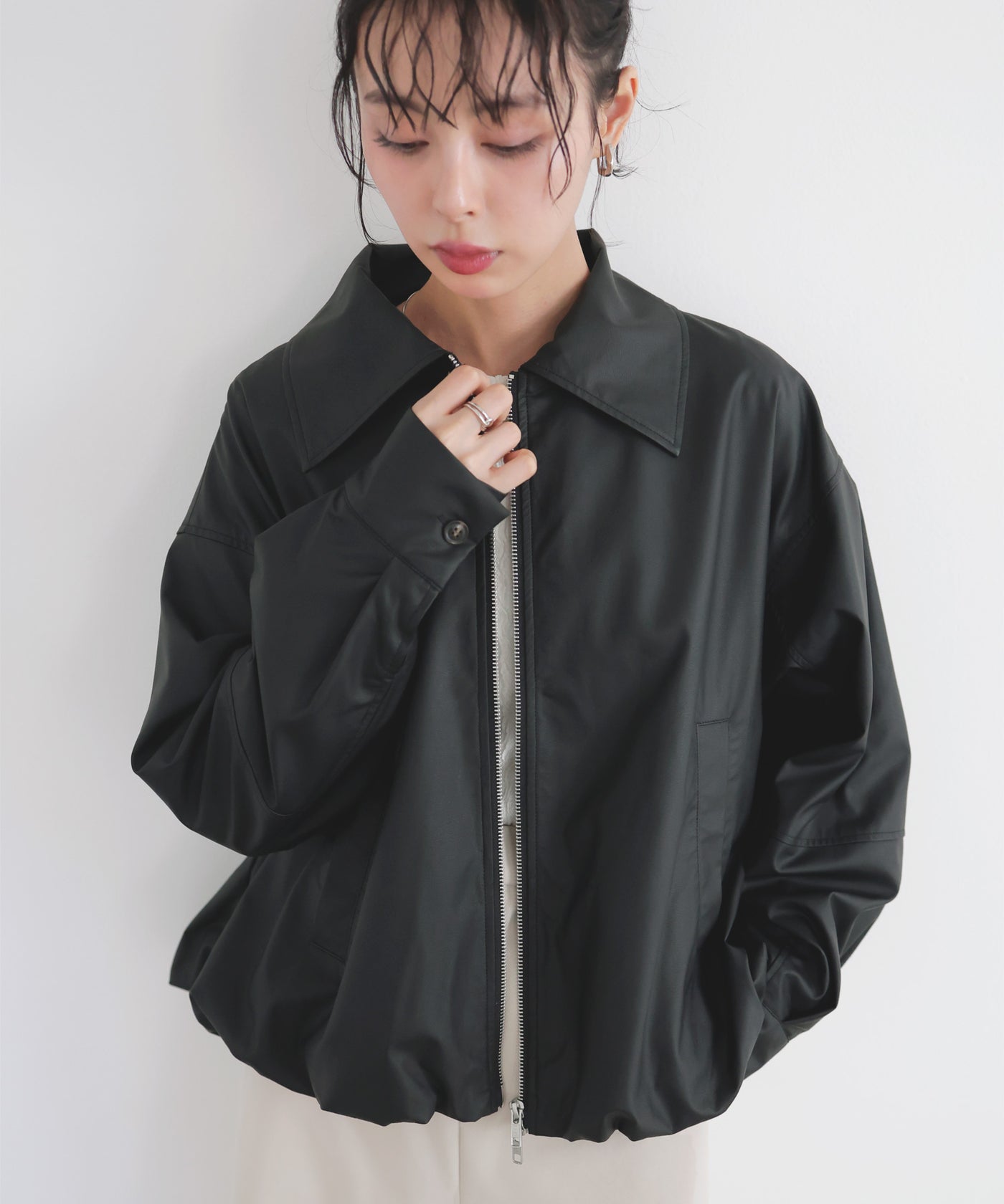 フェイクレザーバルーンジャケット – LIAN
