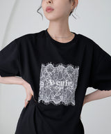 【接触冷感】レースレイヤードロゴTシャツ