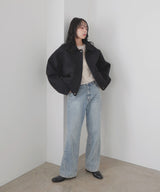 【10月下旬予約商品】　【ayu×LIAN】ステンカラーカールシャギーブルゾン