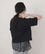 【UVカット＆接触冷感】レースレイヤードTシャツ