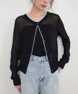 シアーバイカラーカーデ