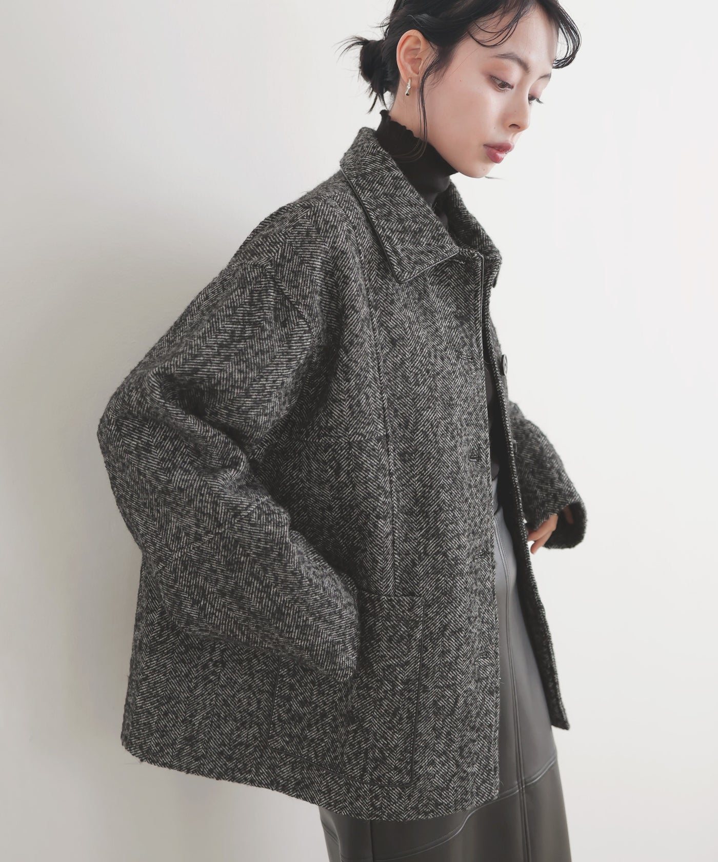 ヘリンボーンパイピングカバーオールジャケット – LIAN