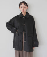 【10月下旬予約商品】ステンカラーシャギージャケットコート