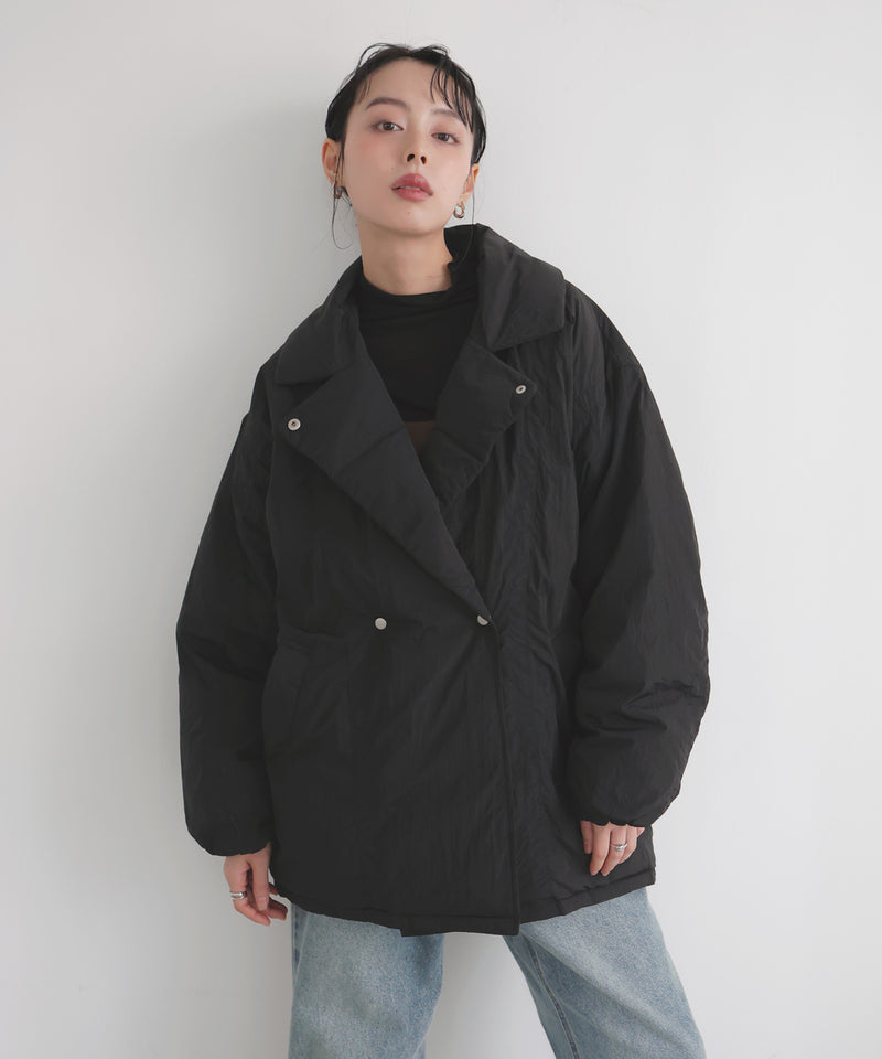 タフタテーラードダウンジャケット