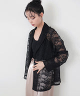 フラワーレースシャツジャケット