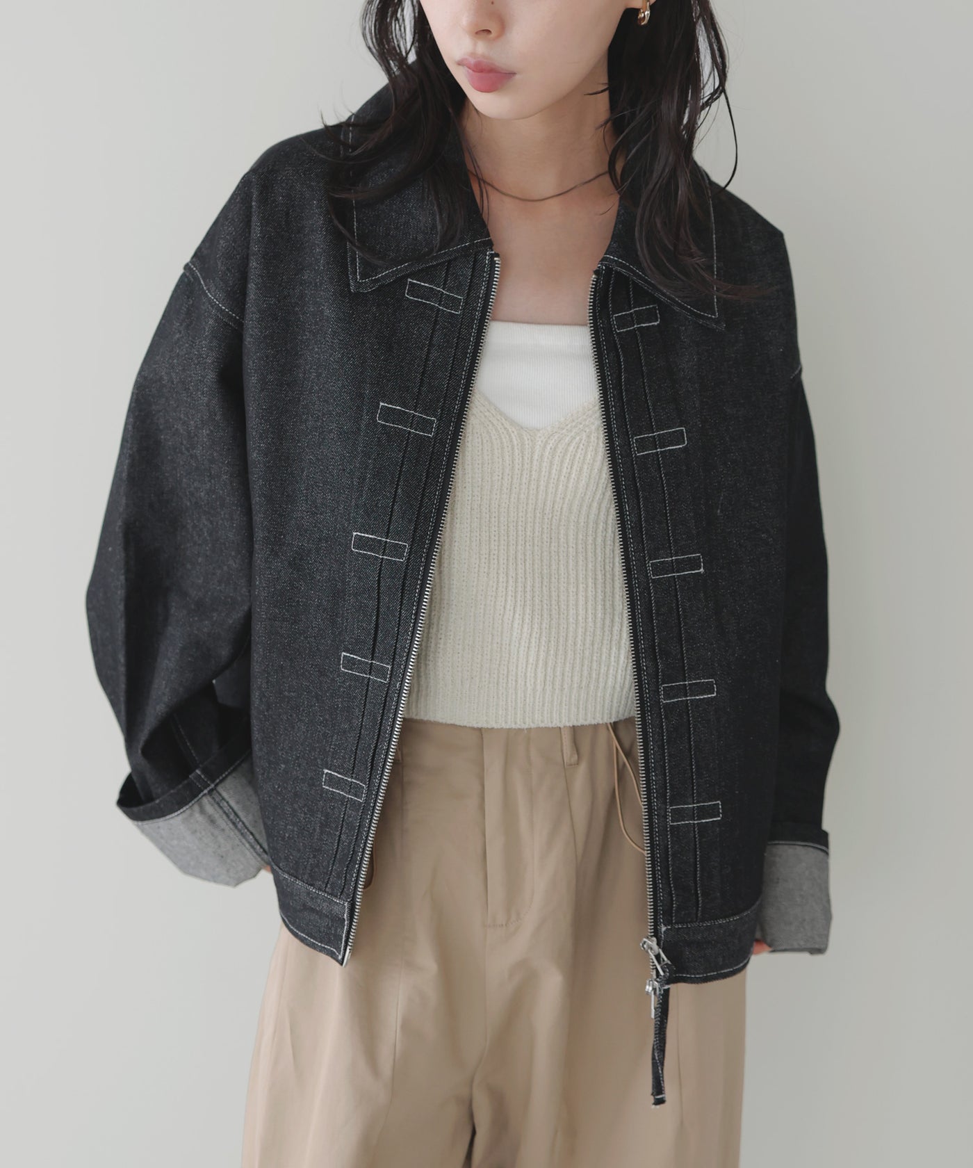 ステッチデザインビックデニムジャケット – LIAN