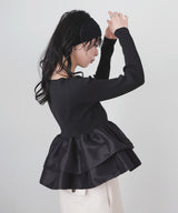 【3月上旬予約商品】【mayu × LIAN】シャイニーフリルニット